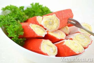 фото рецепта Фаршированные крабовые палочки