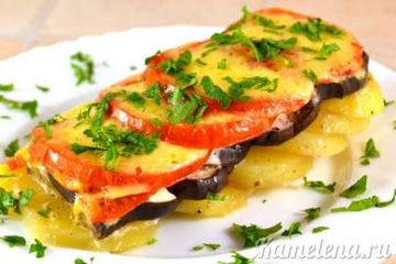 фото рецепта Картофель и баклажаны, запеченные в духовке