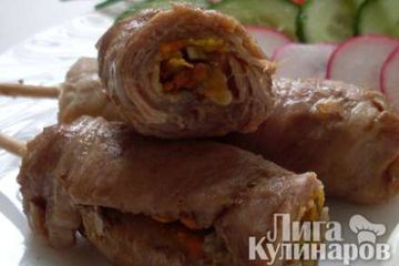 фото рецепта Мясные рулеты на палочке Эскимо