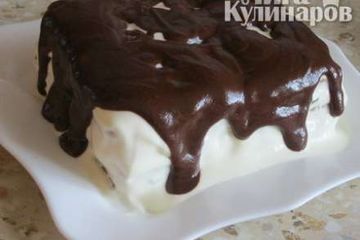 фото рецепта Торт фруктовый без выпечки из печенья