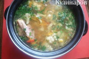 фото рецепта Куриный суп с цветной капустой