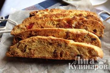 фото рецепта Кукурузные бискотти с цукатами и финиками