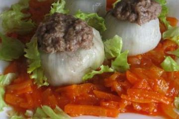 фото рецепта Лук, фаршированный мясом