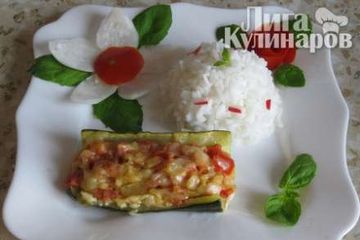 фото рецепта Цуккини с овощами и ветчиной