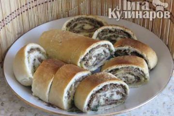 фото рецепта Рулет с куриной печенкой