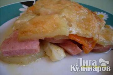фото рецепта Шпикачки, запеченные с овощами