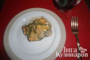 фото рецепта Гратен из цветной капусты и стручковой фасоли с креветками
