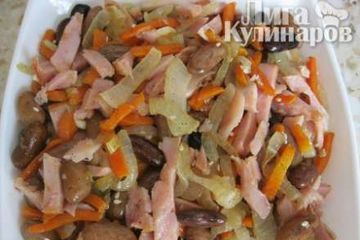 фото рецепта Закуска из фасоли с ветчиной