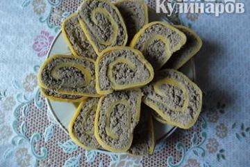 фото рецепта Сырные рулеты с печенью