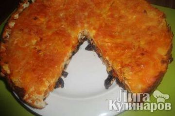 фото рецепта Запеканка творожная Солнышко с яблоками и сухофруктами