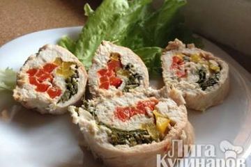 фото рецепта Куриные рулеты Светофор