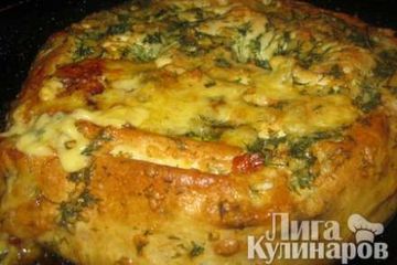 фото рецепта Пирог из лаваша с курицей и сыром