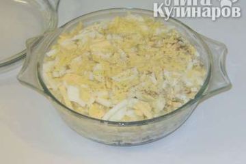 фото рецепта Слоеный салат с курицей и грибами