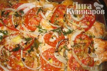 фото рецепта Запечёная форель с помидорами