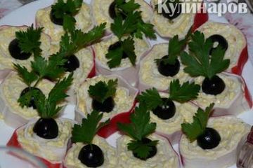 фото рецепта Фаршированные крабовые палочки