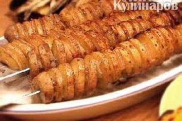 фото рецепта Картофель с салом на костре