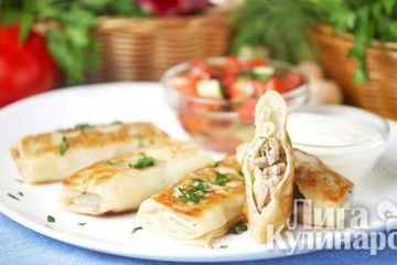 фото рецепта Блины с курицей
