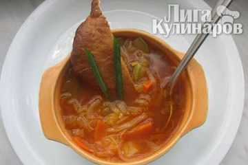 фото рецепта Овощной суп с гренками