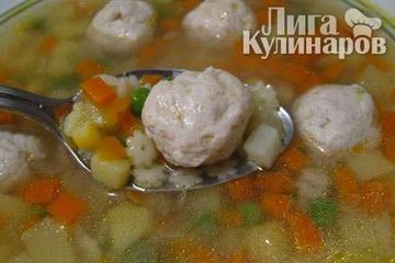 фото рецепта Овощной суп с куриными фрикадельками