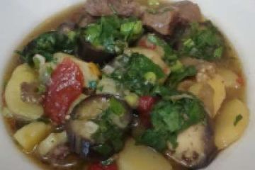 фото рецепта Тушеные баклажаны с мясом