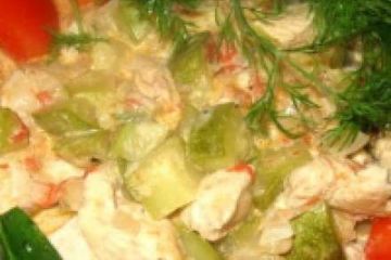 фото рецепта Кабачки тушеные с курицей