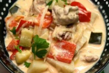 фото рецепта Кролик тушеный с овощами