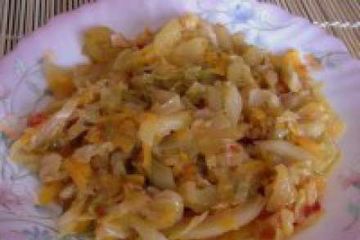 фото рецепта Капуста тушеная с кабачками