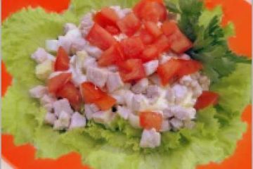 фото рецепта Салат с курицей и помидорами