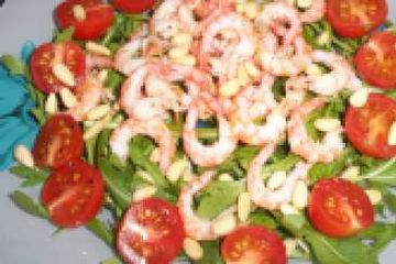 фото рецепта Салат с руколой и креветками