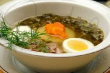 фото рецепта Суп из щавеля с мясом