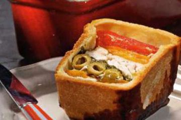 фото рецепта Пирог с курицей и сладким перцем