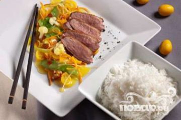 фото рецепта Утка с овощами и рисом