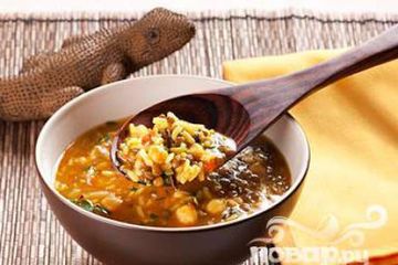 фото рецепта Марокканский суп с рисом, нутом и чечевицей