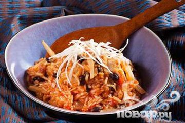 фото рецепта Курица с рисом и фасолью