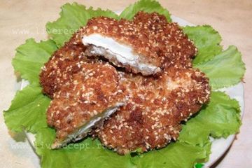 фото рецепта Куриное филе в панировке с кунжутом