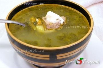 фото рецепта Суп с мясом и щавелем