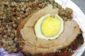 фото рецепта Рулет из свиной пашины с гречкой