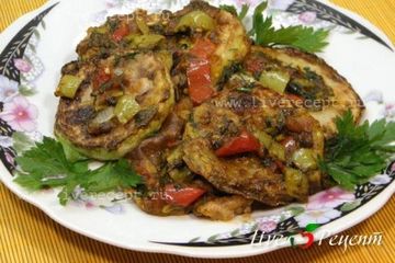 фото рецепта Жареные кабачки с помидорами и щавелем