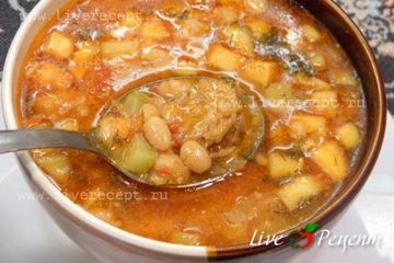 фото рецепта Борщ с мясом по-черниговски