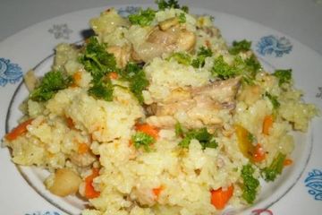фото рецепта Рис тушеный с курицей и овощами