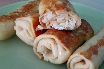 фото рецепта Блинчики с рисом и яйцом