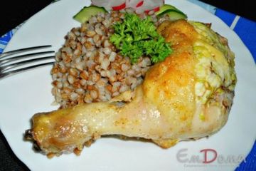 фото рецепта Куриные окорочка под кабачковой шубой