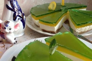 фото рецепта Желейный торт без выпечки с цитрусовым  вкусом