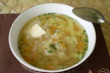 фото рецепта Суп из минтая с маслом и укропом