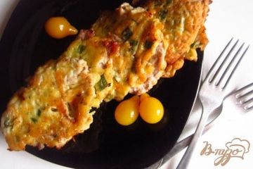 фото рецепта Отбивные с зеленым луком и сыром