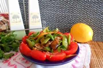 фото рецепта Стручковая фасоль с шампиньонами