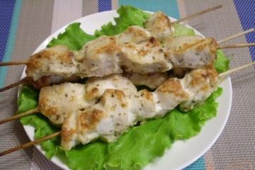 фото рецепта Шашлык в духовке из куриного филе