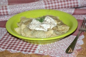 фото рецепта Вареники с картофелем и зеленью