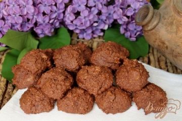фото рецепта Овсяное печенье с какао и орехами