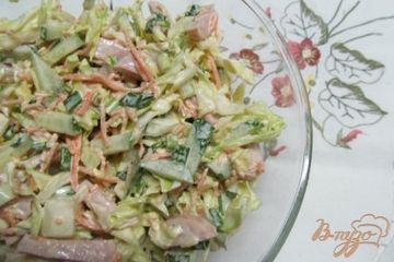 фото рецепта Салат из молодой капусты с корейской капустой